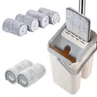 На основе сверхтонкого волокна тампоны Швабра ткань для чистки пола для автоматической отжим на плоской подошве резиновые ленивый хэндс-фри Швабра аксессуары для дома Кухня