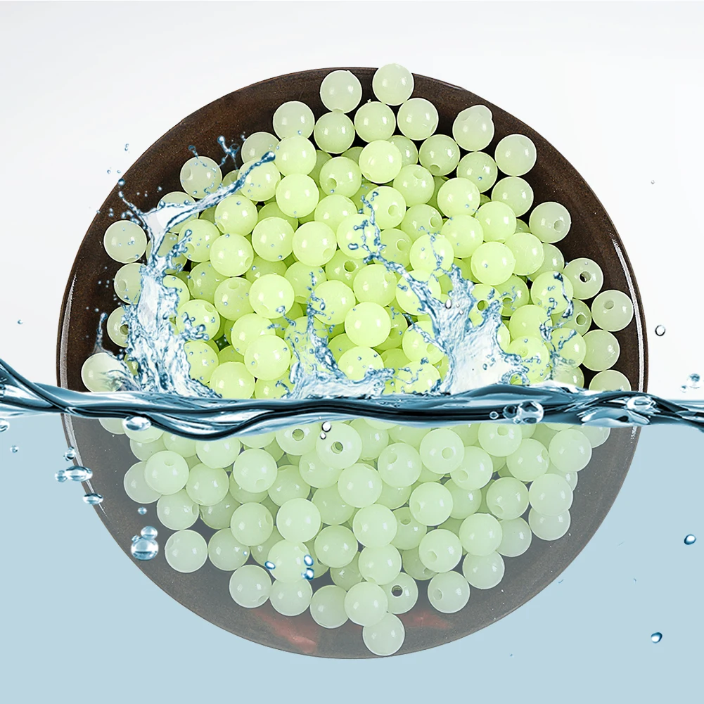 100 шт./лот Рыболовные Поплавки бусины светящиеся шарики для ночной рыбалки