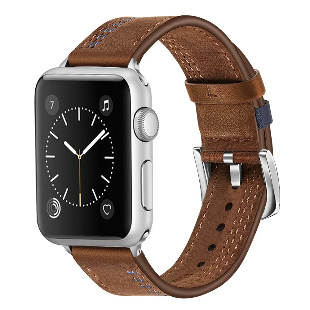 Ремешок из натуральной телячьей кожи для iWatch Apple Watch 5 4 3 2 1 44 мм 42 40 38 мм|Ремешки