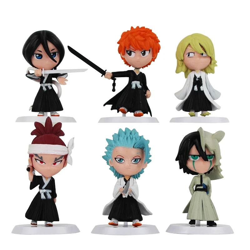 6 шт./компл. Аниме Bleach Ичиго Ulquiorra cifer Renji Ichimaru Радиоуправляемый вертолет Gin Toushirou ПВХ Фигурки игрушки куклы