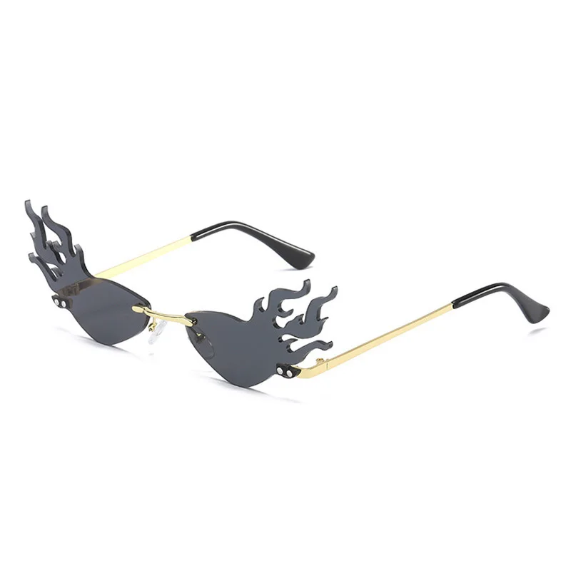 

Fashion Fire Design Rimless Sunglasses Hot Sale Decorative Sun Glasses Lunette Oculos Feminino Female Eyeglasses Gafas