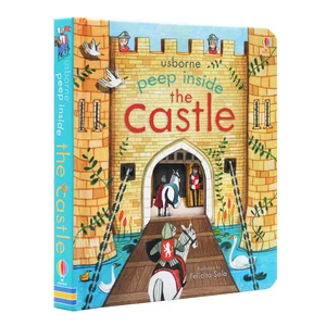 Оригинальные 3d-книги Usborne Peep Inside The Castle с клапаном, Детские Картонные Книги с картинками, английские книги для детей, обучающие игрушки