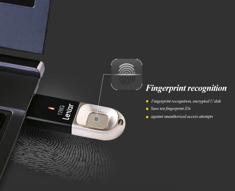 Lexar JumpDrive отпечатков пальцев F35 флеш-накопитель usb 3,0 флэш-накопитель 32 Гб 64 Гб 128 150 МБ/с. флэш-память г usb флеш-накопитель