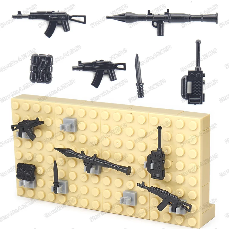 Military Weapons Army Communicator Gun Soldier Building Block Figures Equipment Accessories WW2 Model Moc Boy Gift Children Toys | Игрушки и