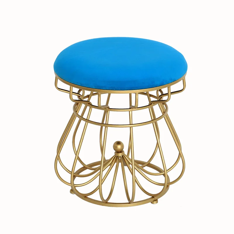 

Nordic Gold Modern Round Stool Home Furniture for Bedroom Bench Shoes Store Footstool Nail Shop Makeup Chair Dining Ottoman Sofa