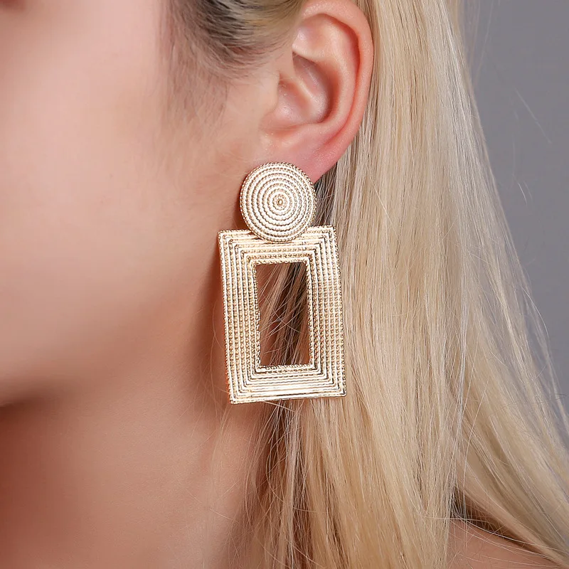 

New Design Drop Earrings For Women Statement Big Geometric Metal Earring Hanging Earrings 2020 Modern Jewelry