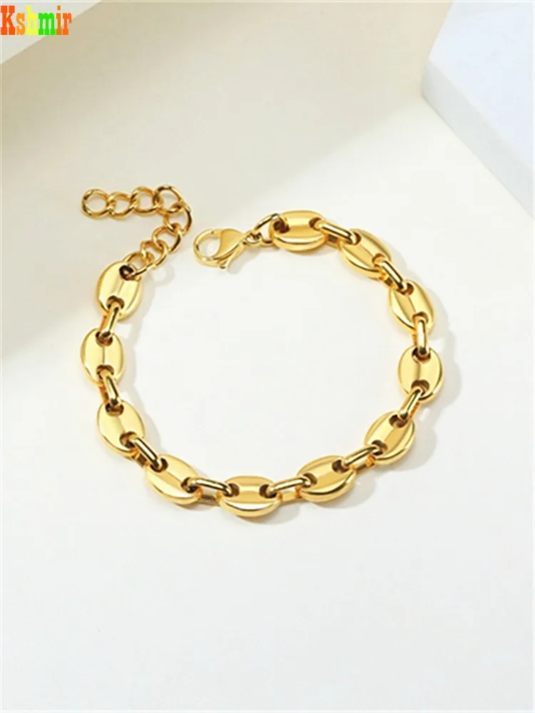 

Kshmir New vintage handmade thick chain brass metal fashion women simple bracelet bracelet jewelry gifts wholesale 2021