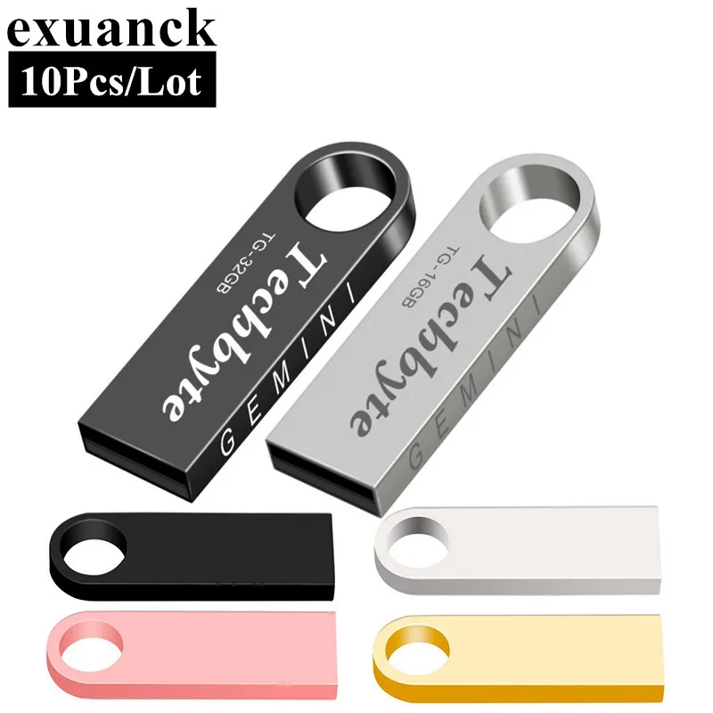 

10Pcs/Lot mini usb flash drive 32 gb usb stick 128gb metal usb bracelet pen drive 4GB 8GB 16 gb pendrive 64 gb Business