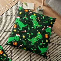 merry christmas cushion cover green dinosaur printed 4545cm christmas pillowcase gifts xmas cushion decorative for home