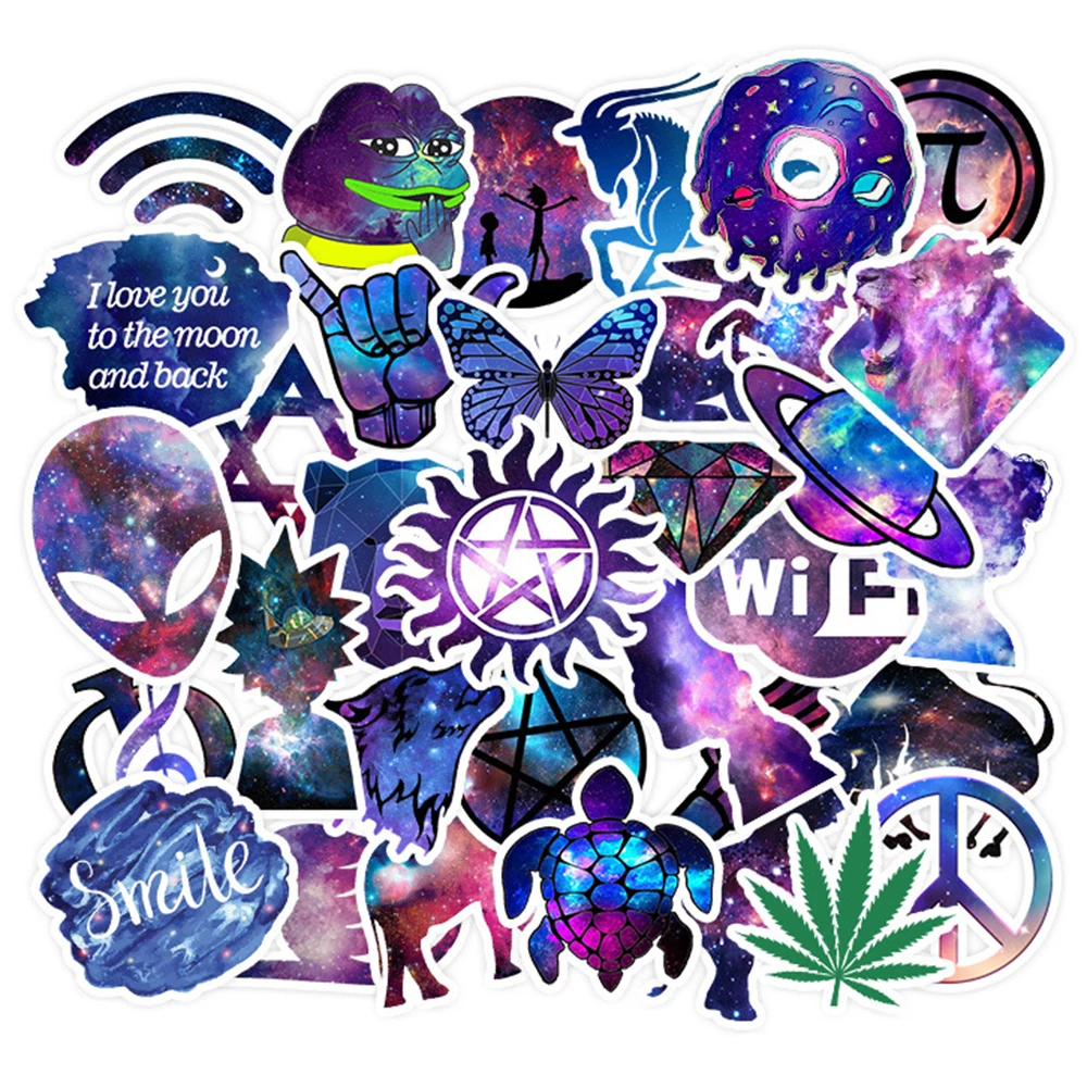 

35 шт Звездное небо ПВХ мультфильм Граффити наклейки игрушки для ноутбука наклейки на компьютер скейтборд холодильник водонепроницаемый ст...