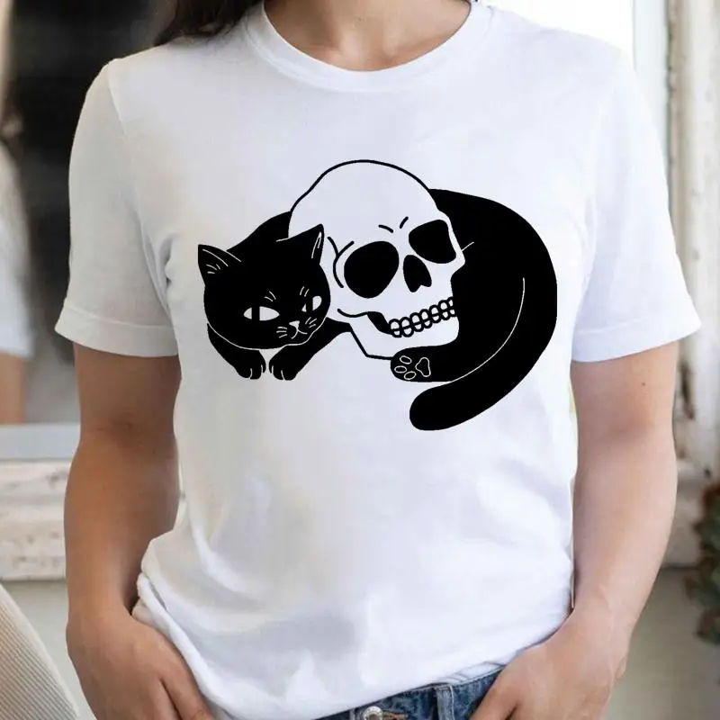 Женская футболка с изображением тыквы черепа животного на День Благодарения