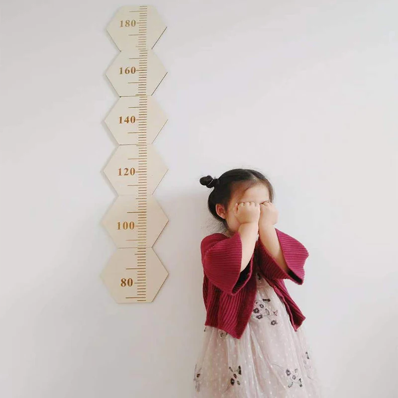 Wooden Height Growth Chart Ruler for Boys Girls Natural Wood Kids Height Chart Schoolhouse Measurement Room Wall Decorations