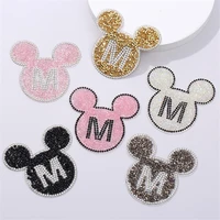 disney mickey minnie mouse crystal rhinestone patches for clothing iron on appliques badge fabric sticker apparel accessories