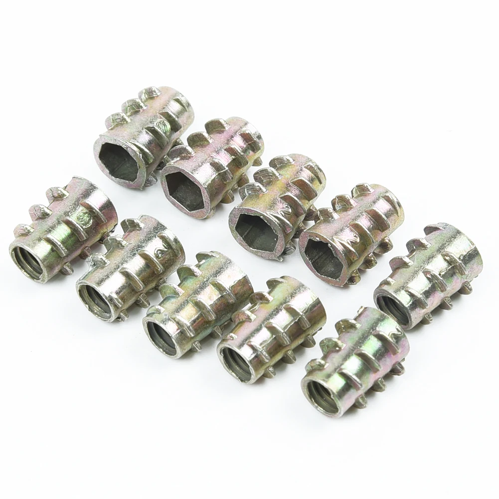 10PCS M4 M5 M6 M8 M10 Hex Drive Screw Threaded Insert Nuts For Wood Furniture Zinc Alloy E-Type | Инструменты