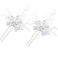 floralbride alloy clear crystal rhinestones bridal hair pin set wedding hair sticker clip women bridesmaids hair accessories