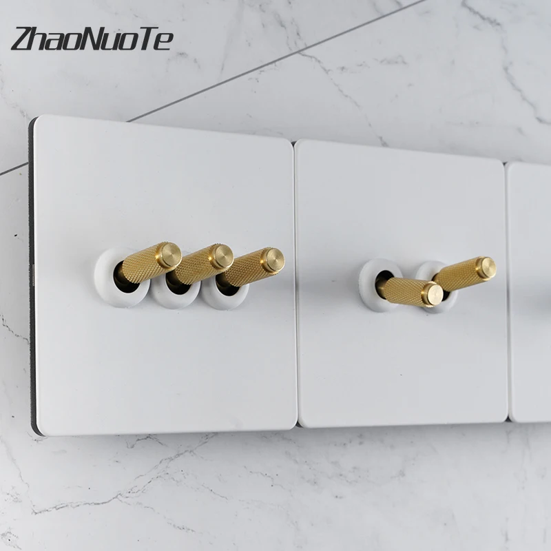 Настенный выключатель для лампы рычаг из латуни в стиле ретро переключатель 86