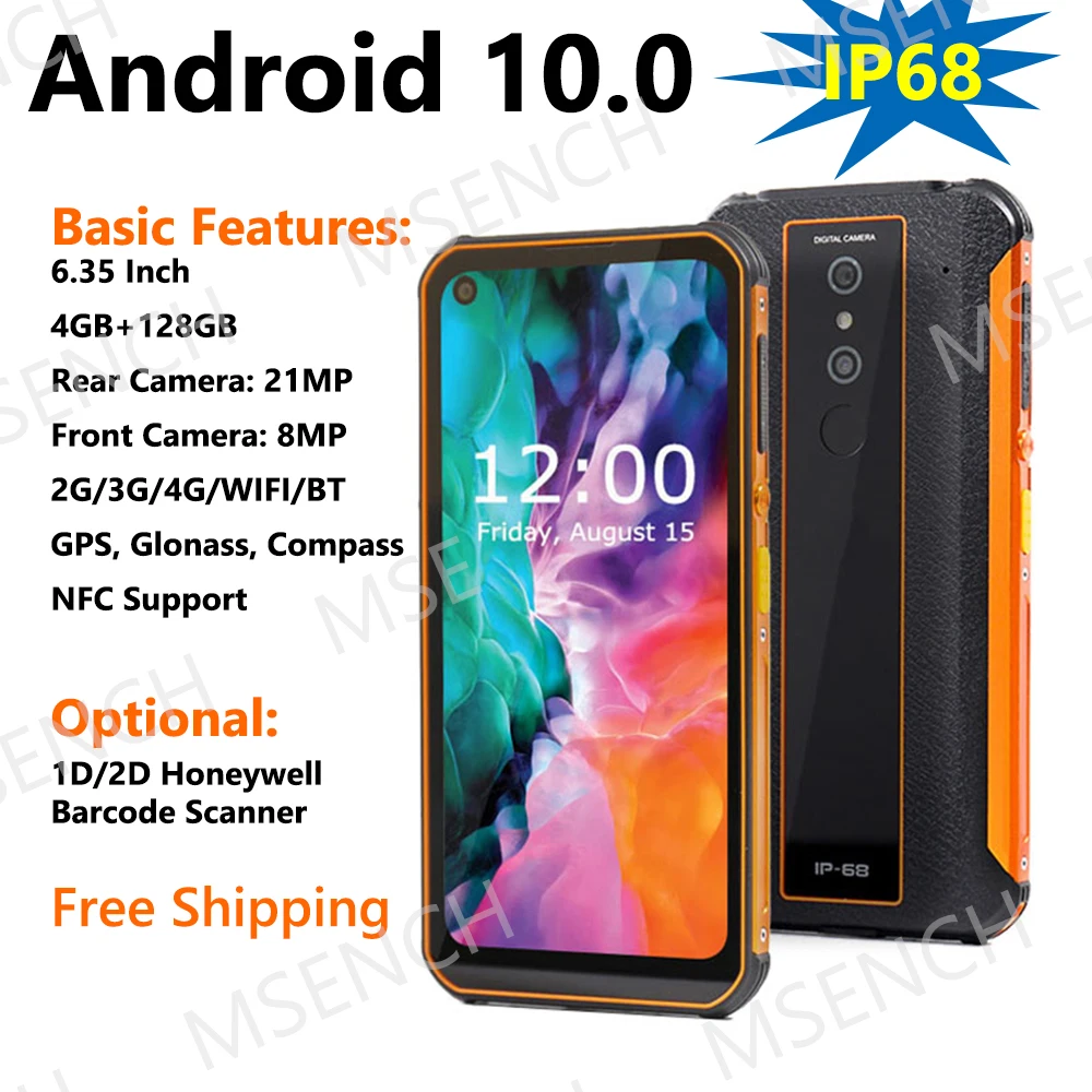 

P1 Pro Оптовая продажа сканер штрих-кода Android 10,0 IP68 портативный КПК PTT NFC для пожилых водонепроницаемый смартфон прочный терминал данных