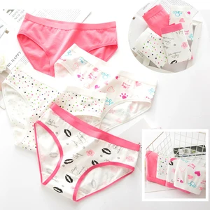 Women Panties Fashion Cotton Cute Girls Briefs for Women Sexy Breathable Female Underwear Mid Waist Big Yards Lingerie