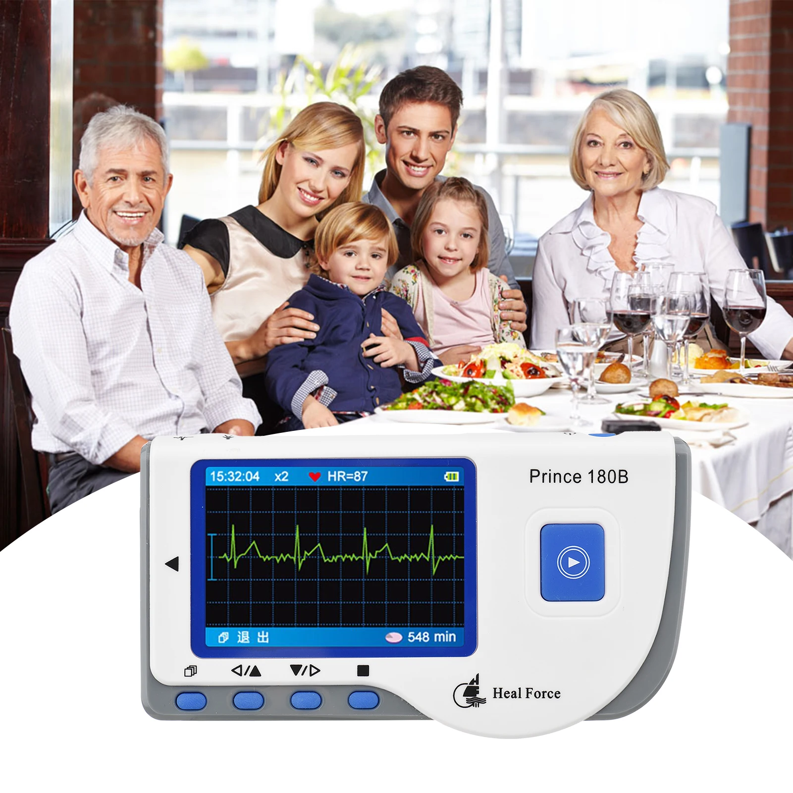 Heal Force PC-180B1 Portable ECG Monitor Handheld LCD Heart Rate Tracker Home EKG Monitoring Device data recording | Красота и