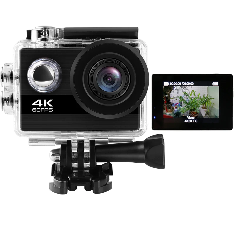 Цена 4K 60fps экшн-камера WIFI 170D Спортивная камера 24 МП Водонепроницаемая Спортивная DV-камера на шлем с дистанционным управлением Водонепроницаемая ...