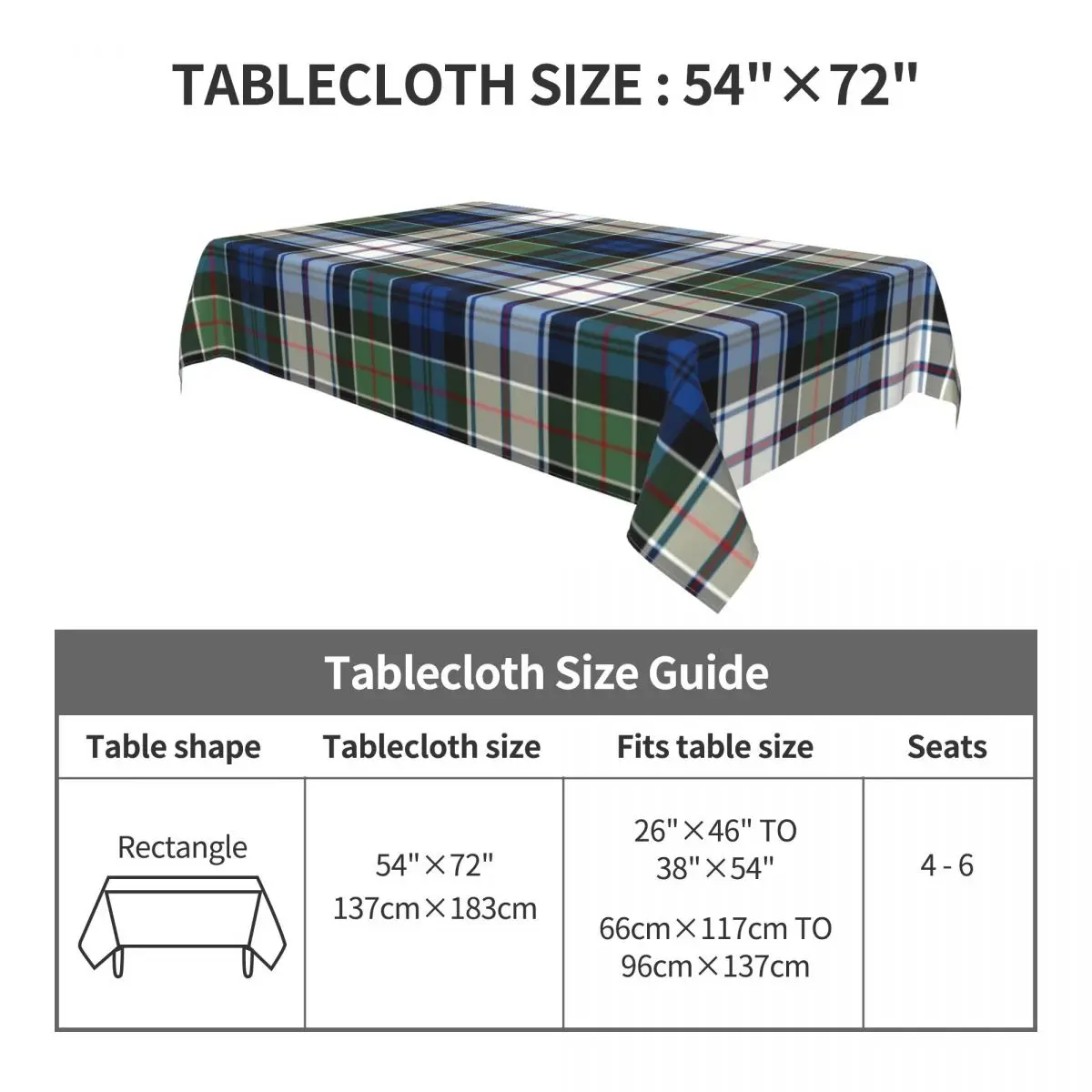 White Green Blue Lattice Rectangular Table Cloth Coffee Cover Tablecloth for Home Textile Kitchen Decor Oil-proof | Дом и сад