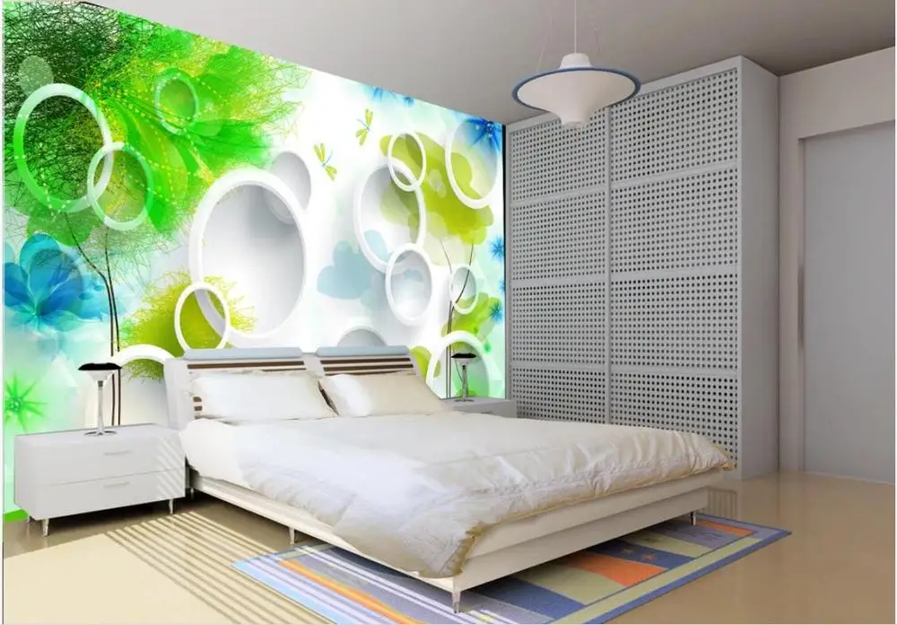 

Custom photo wallpaper 3d mural wallpaper for walls 3 d Green abstract tree mural tv background wall decoration painting wall
