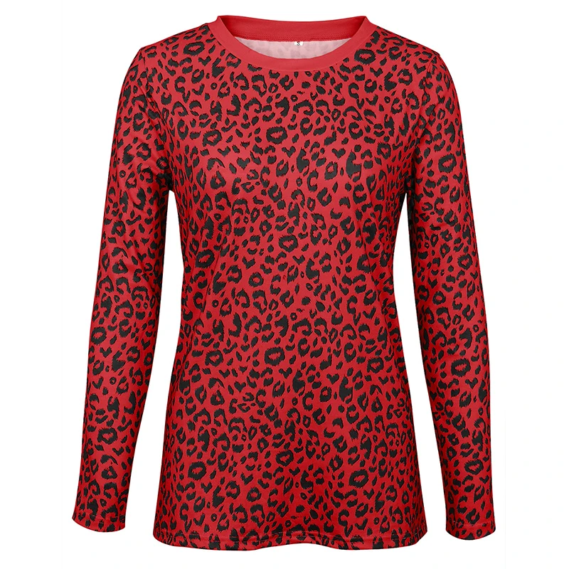 Женский зимний свитер с леопардовым принтом длинным рукавом | Женская одежда