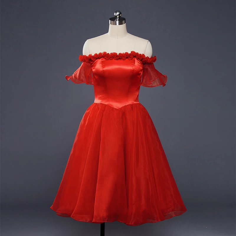 

Skyyue Mom And Daughter Banquet Dress FB144 Boat Neck Short Sleeve Vestidos Off The Shoulder Parent-child Elegant Prom Gowns