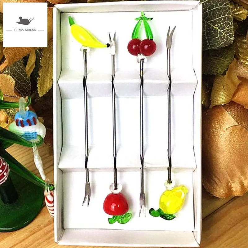 4 шт. декоративные стеклянные украшения для фруктов |