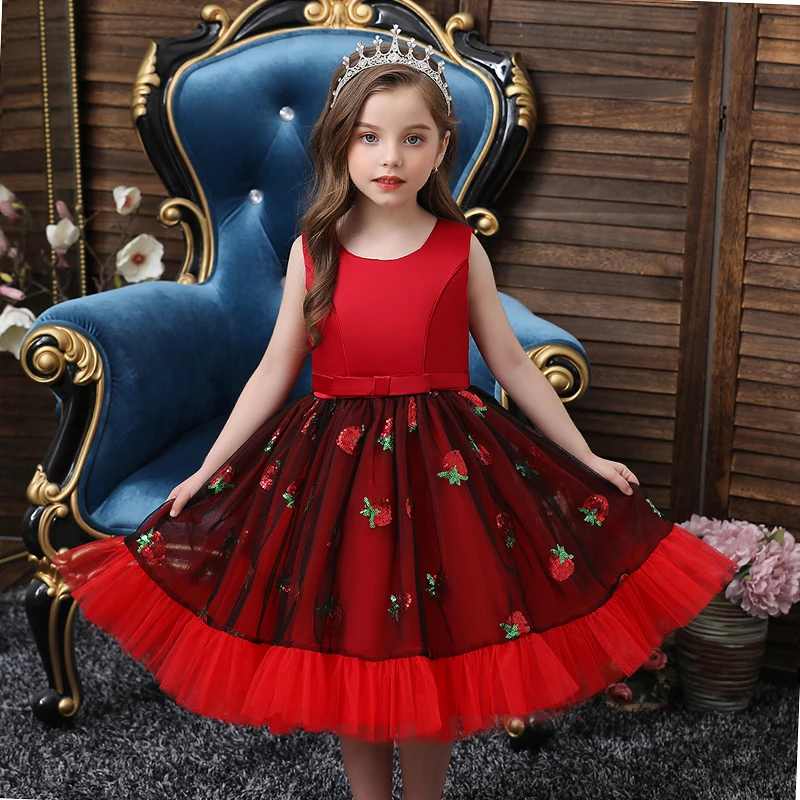 2021 Kids Tutu Birthday Princess Party Dress for Girls Infant Lace Children Bridesmaid Elegant Girl baby Clothes | Детская одежда и