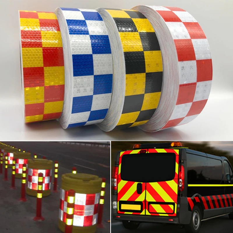 

5cmx10m Square Self-Adhesive Reflective Warning Tape for Body Signs