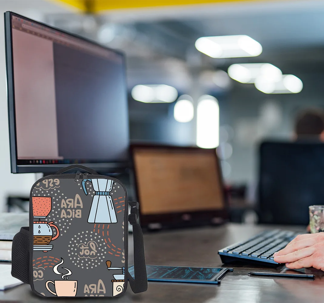 Портативная сумка для обеда женщин детей мужчин кофе чашка машина фасоли