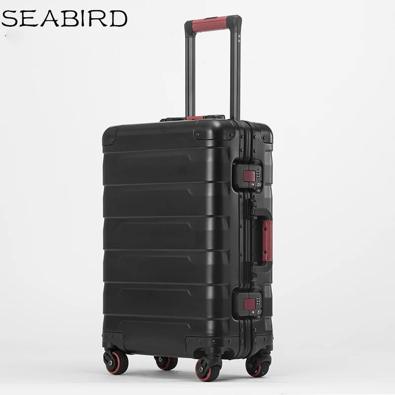 SEABIRD 100% Алюминиевый Чемодан на колесиках с жесткой ручкой Дорожный чемодан 20