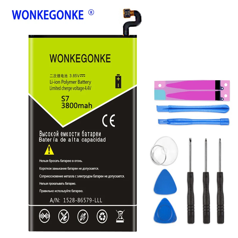 Аккумуляторы WONKEGONKE для Samsung Galaxy S7 G9300 аккумуляторы G930F G930 EB BG930ABA|Аккумуляторы