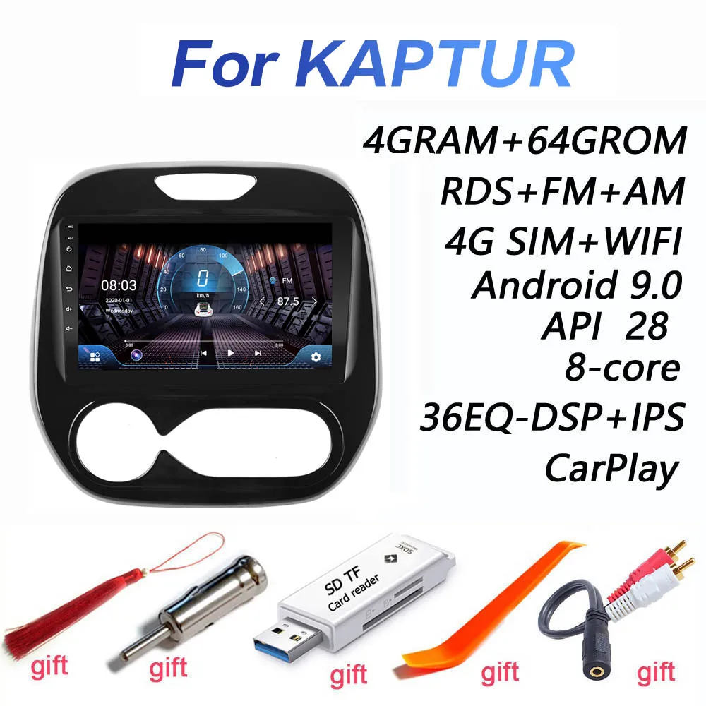 Автомагнитола 4G + 64GROM DSP 2 din Android 9 0 мультимедийный видеоплеер GPS Navi для Renault Kaptur Captur