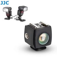 jjc optical flash slave trigger wireless iso 518 hot shoe sync speedlight adapter with pc socket 14 thread for canon nikon sony