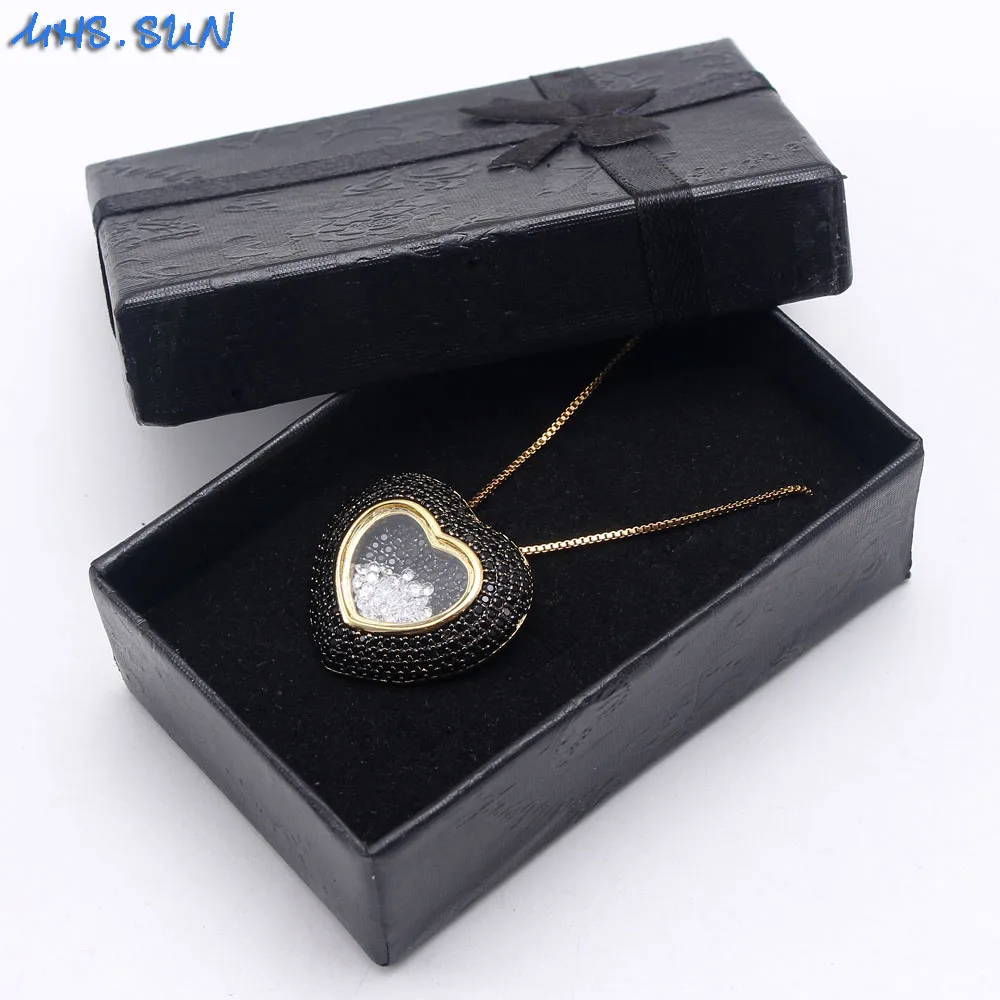 MHS.SUN женское мозаичный Циркон ожерелье с кулоном в виде сердца винтажное Золотое