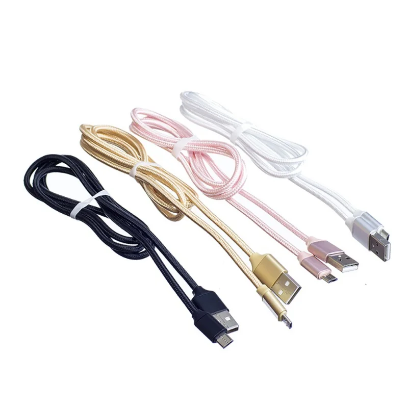 Straight Head Weaving for Android 1m Pink White Color Cable Line NEW | Электроника