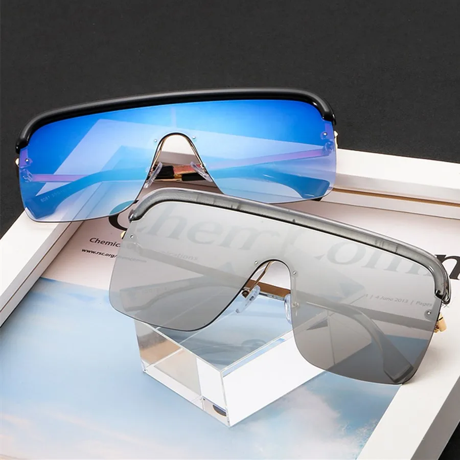 2020 винтажные цельные солнцезащитные очки для женщин роскошный дизайн зеркальные