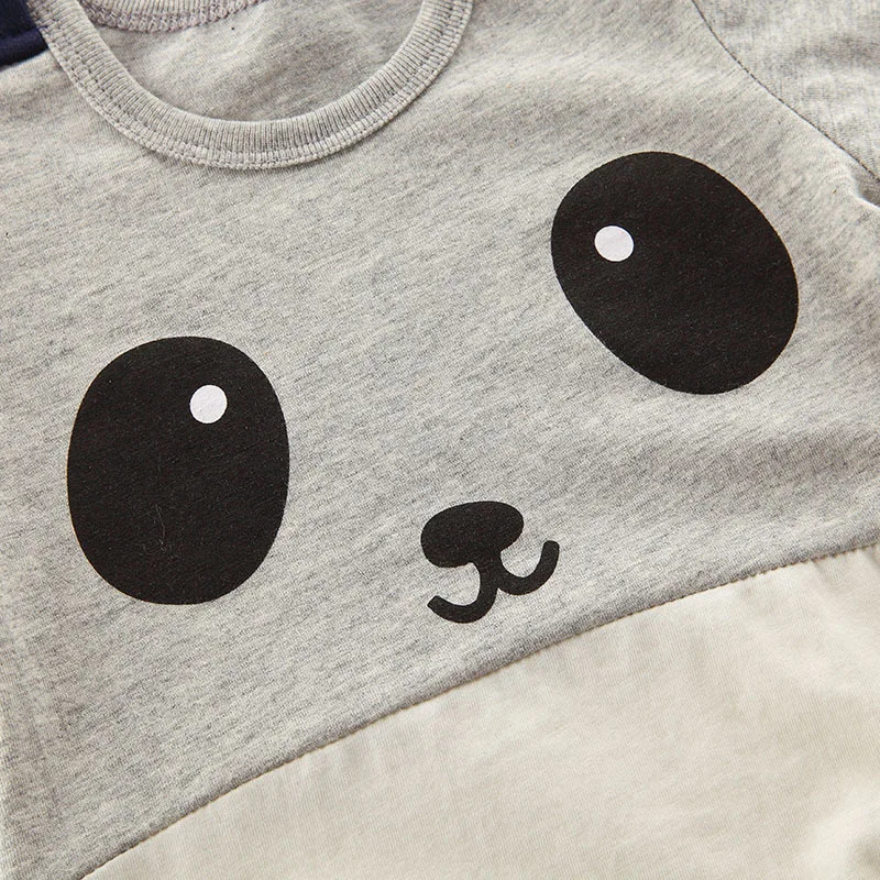 Детский летний хлопковый комбинезон с короткими рукавами и рисунком животных