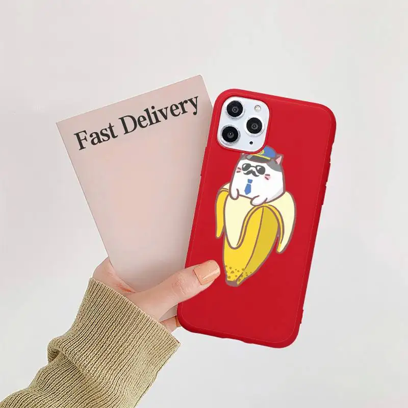 

Cute Cartoon Finger Funny Banana Phone Case Candy Color Red for iPhone 11 12 pro XS MAX 8 7 6 6S Plus X 5S SE 2020 XR