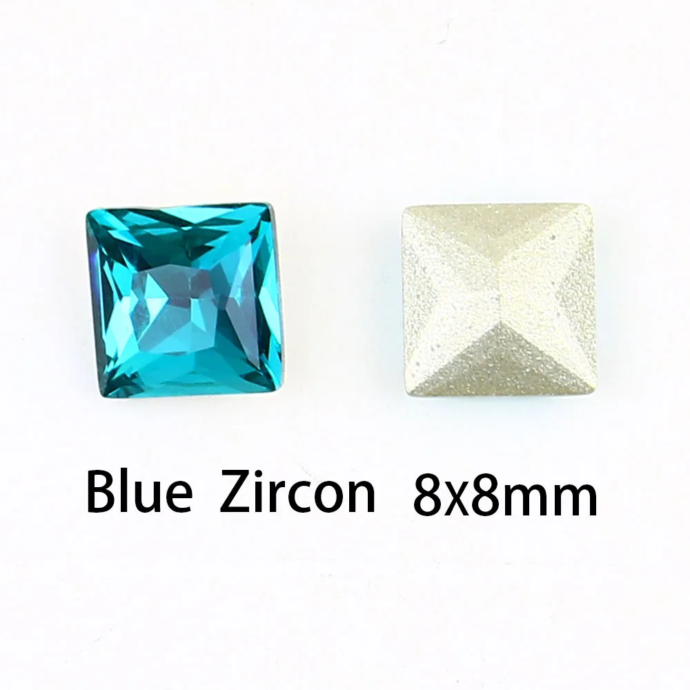 8 мм квадратный лак для ногтей Стразы с украшением в виде кристаллов Сияющие 3D