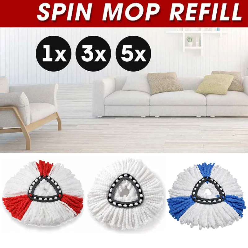 

1/3/5pcs Microfiber Spin Mop Clean Refill Replacement Head for Vileda O-Cedar EasyWring Mop Home Cleaning Tools Mop Accessories