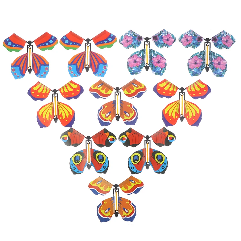 

Hot 10pcs The Magic Butterfly Flying Butterfly With Card Toy With Empty Hands Solar Butterfly Wedding Magic Props Magic Tricks