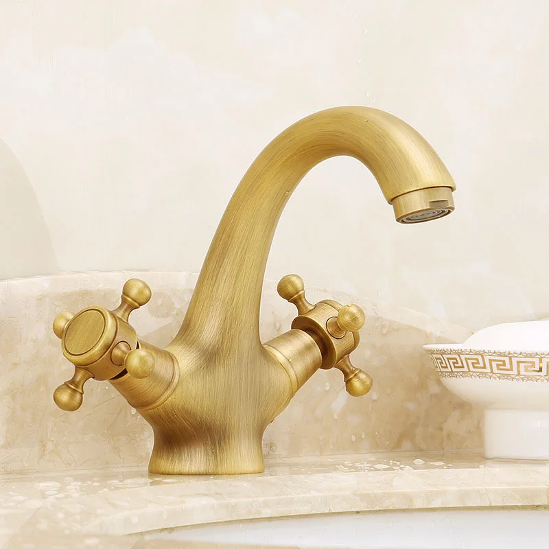 Rose Gold Brass Desk Mounted Bathroom Basin Faucets Hot Cold Mixer Double Handle Toilet Sink Water Taps For Kitchen Accessories |