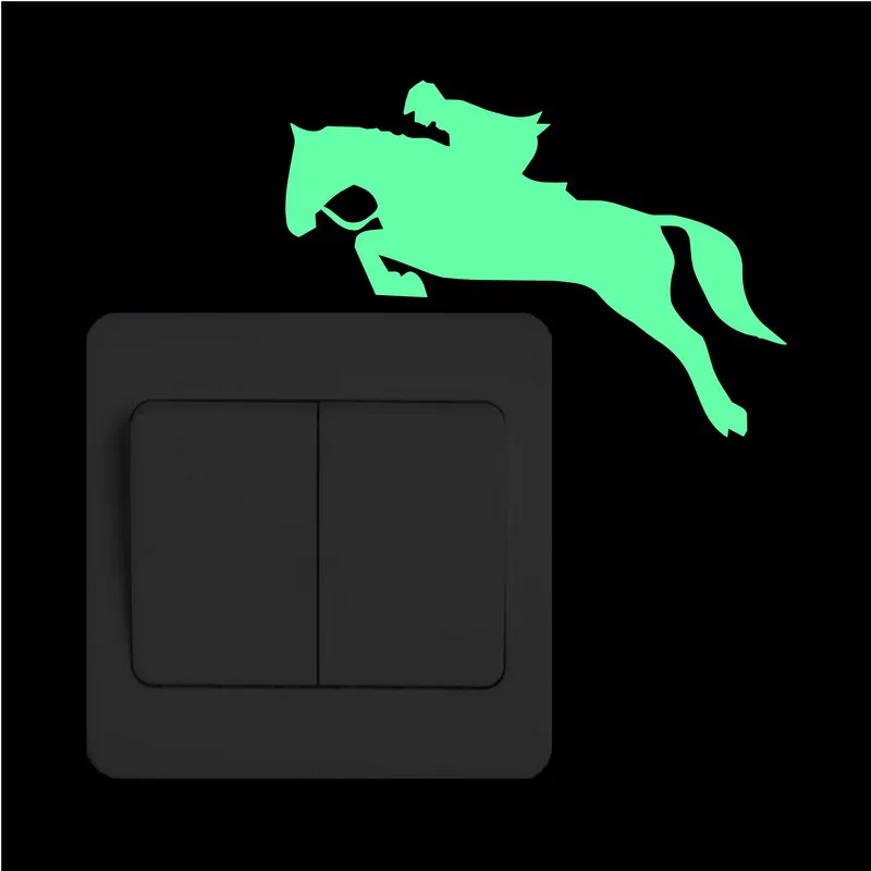 Мужская наклейка для езды на лошадях и прыжках светится в темноте забавная