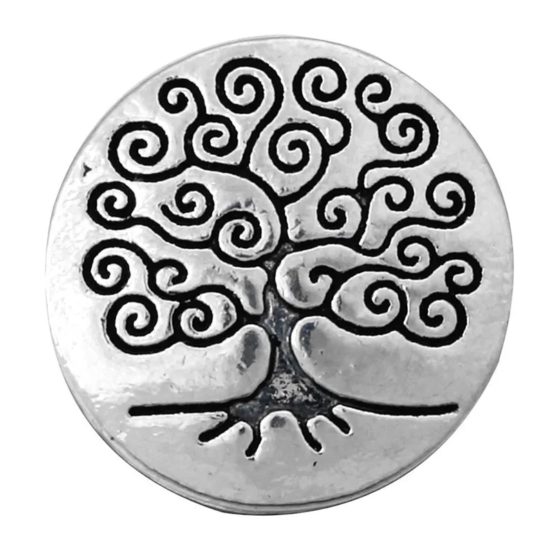 10 шт./лот смешанные металлические Древо жизни стили 12 мм кнопки ювелирные изделия