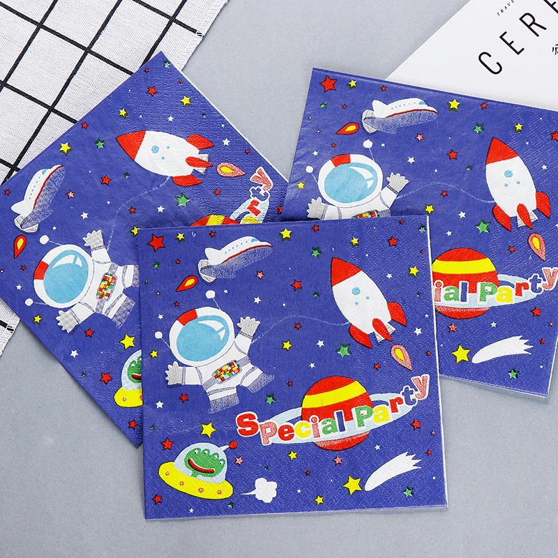 Экологичные бумажные салфетки динозавр животное космонавт для детей день