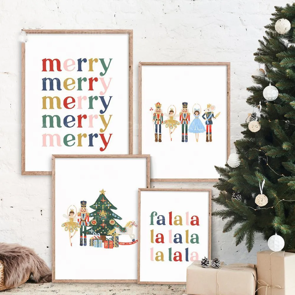 Мультяшная картина-гайкер на холсте Рождественский постер настенные