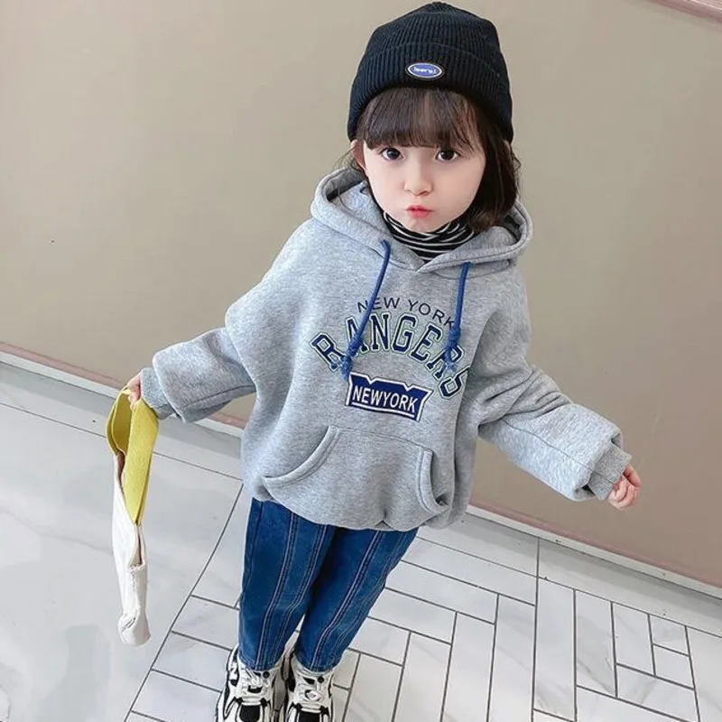 Детская толстовка для девочек уличная одежда розовая Милая детские толстовки